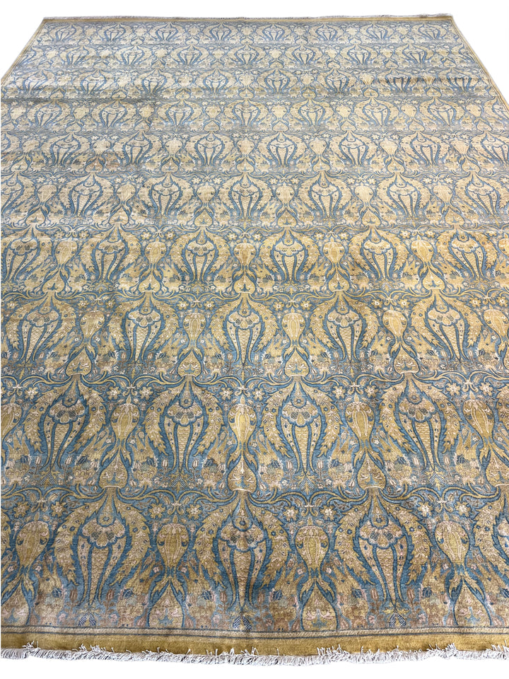 Royal Azure - Blue &amp; Gold Floral Design Rug  – 12’1” x 16’2”