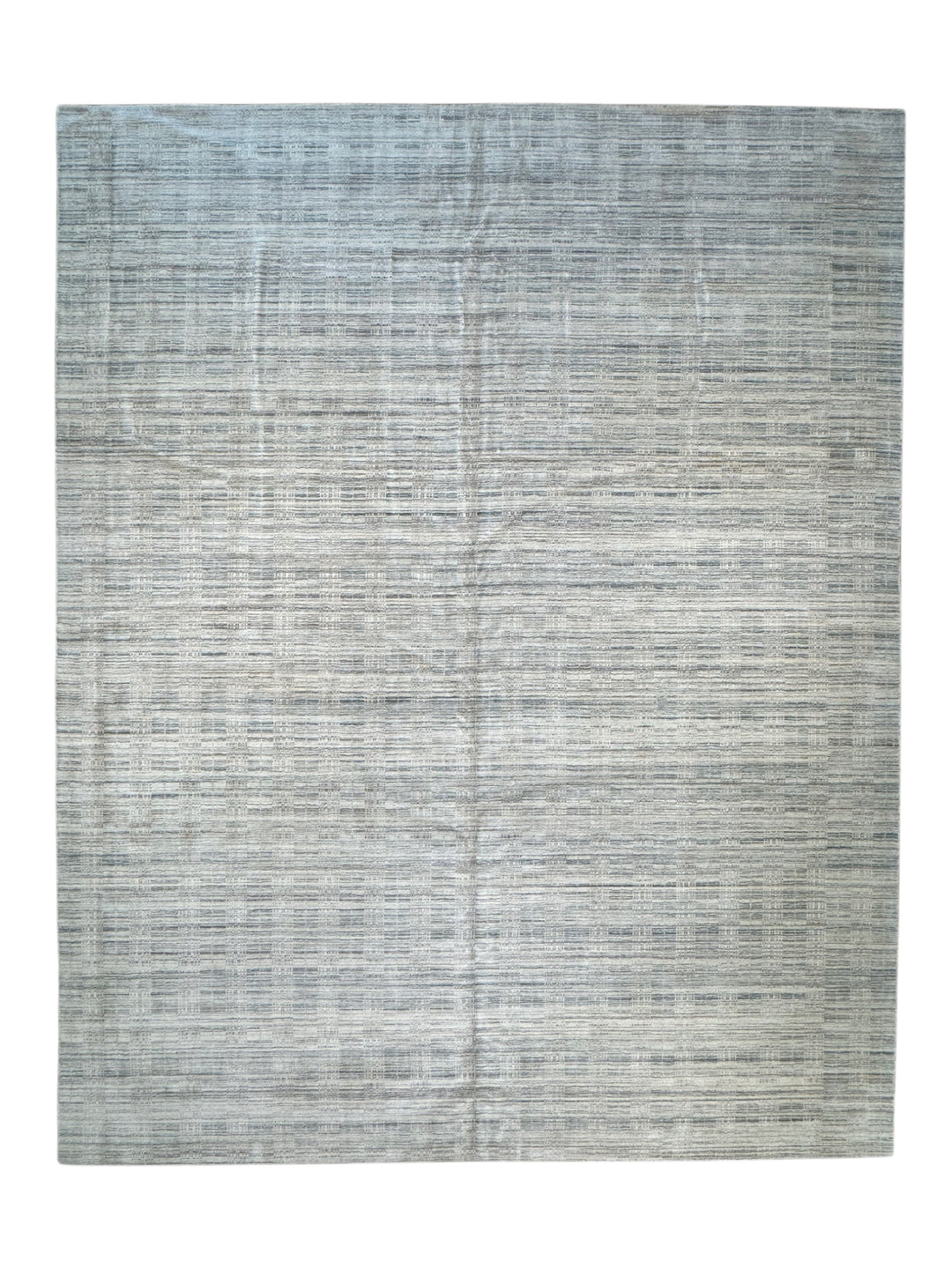 Silver Strata – Contemporary Abstract Linear Design Rug in Silver Grey &amp; Ivory | 11’11” × 14’11”