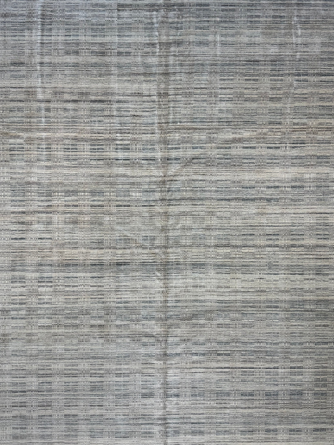 Silver Strata – Contemporary Abstract Linear Design Rug in Silver Grey &amp; Ivory | 11’11” × 14’11”