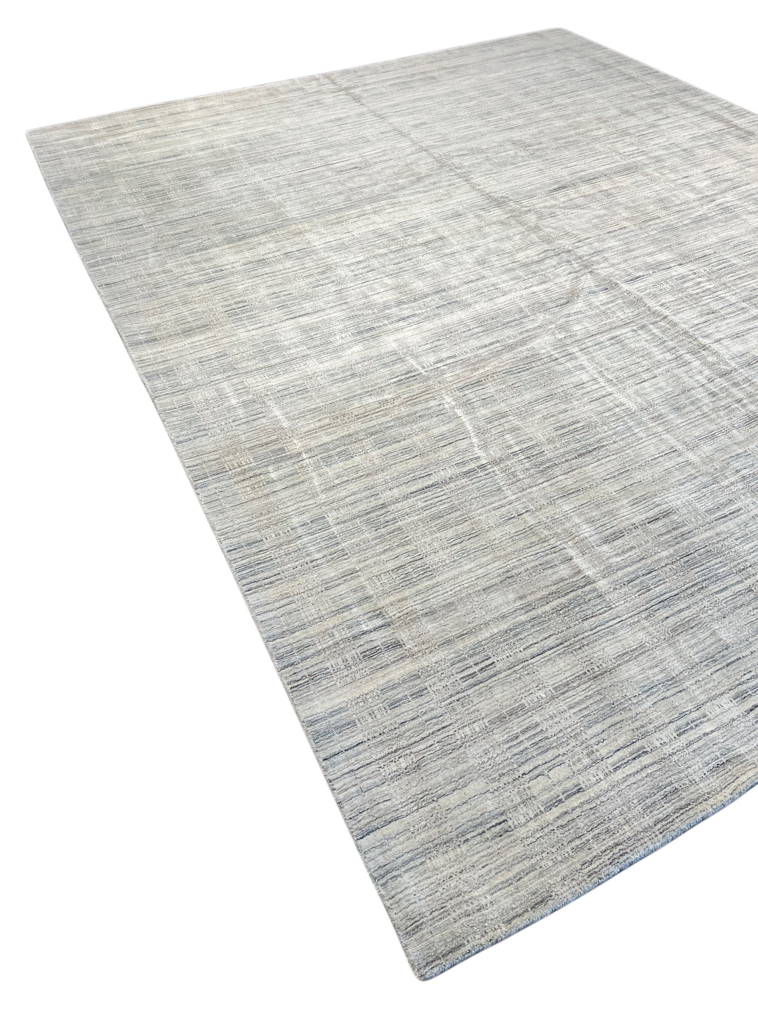 Silver Strata – Contemporary Abstract Linear Design Rug in Silver Grey &amp; Ivory | 11’11” × 14’11”