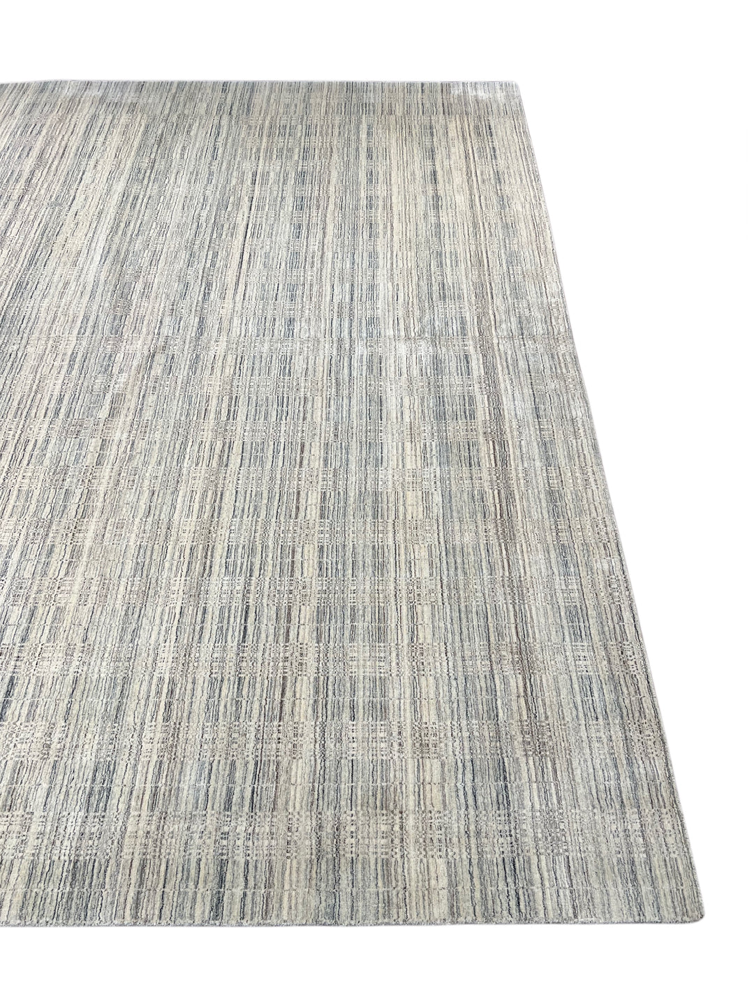 Silver Strata – Contemporary Abstract Linear Design Rug in Silver Grey &amp; Ivory | 11’11” × 14’11”