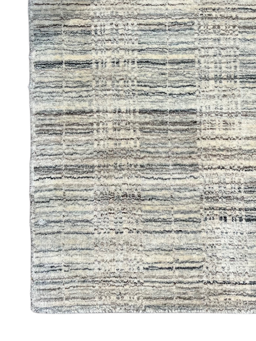 Silver Strata – Contemporary Abstract Linear Design Rug in Silver Grey &amp; Ivory | 11’11” × 14’11”