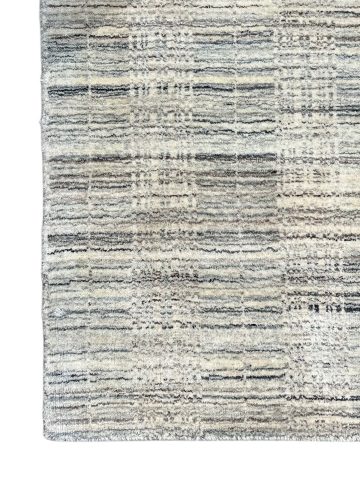 Silver Strata – Contemporary Abstract Linear Design Rug in Silver Grey &amp; Ivory | 11’11” × 14’11”