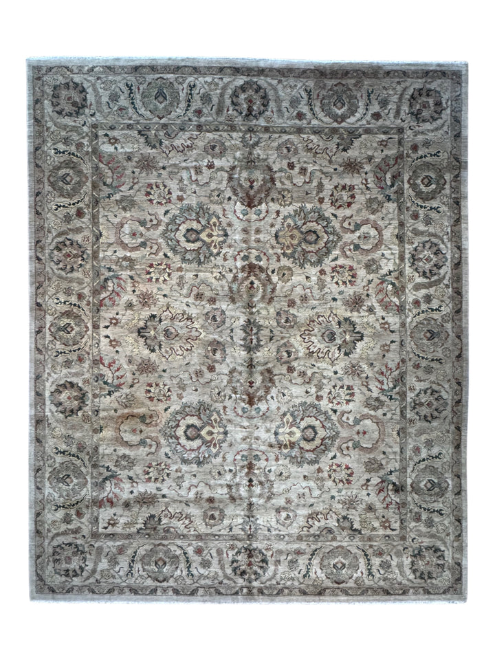 Ashbourne Garden – Silver Grey &amp; Taupe Floral Traditional Style Rug | 12’1” × 14’11”