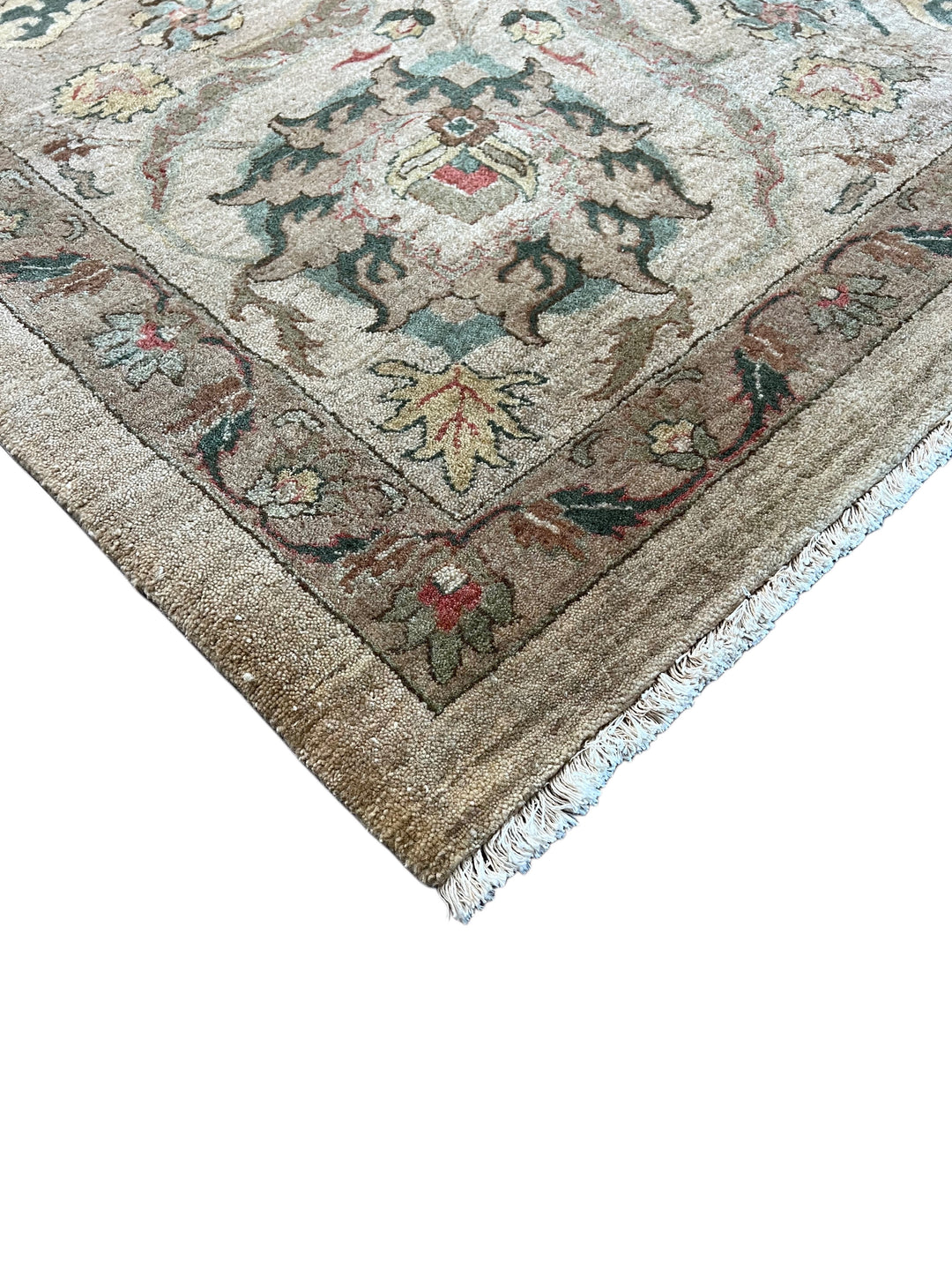 Ashbourne Garden – Silver Grey &amp; Taupe Floral Traditional Style Rug | 12’1” × 14’11”