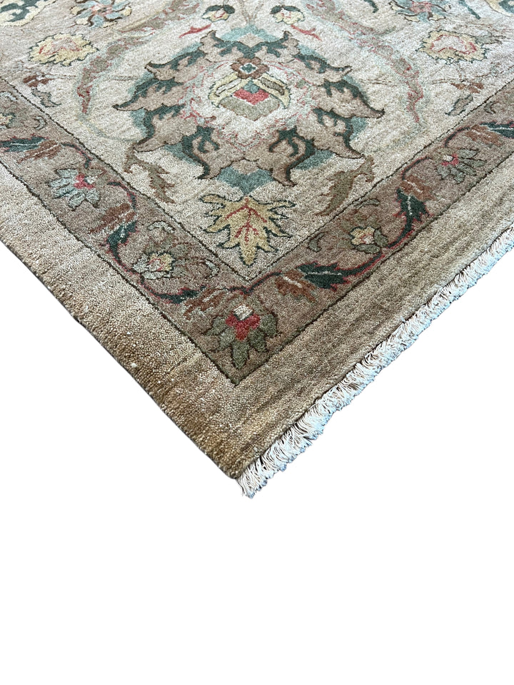 Ashbourne Garden – Silver Grey &amp; Taupe Floral Traditional Style Rug | 12’1” × 14’11”
