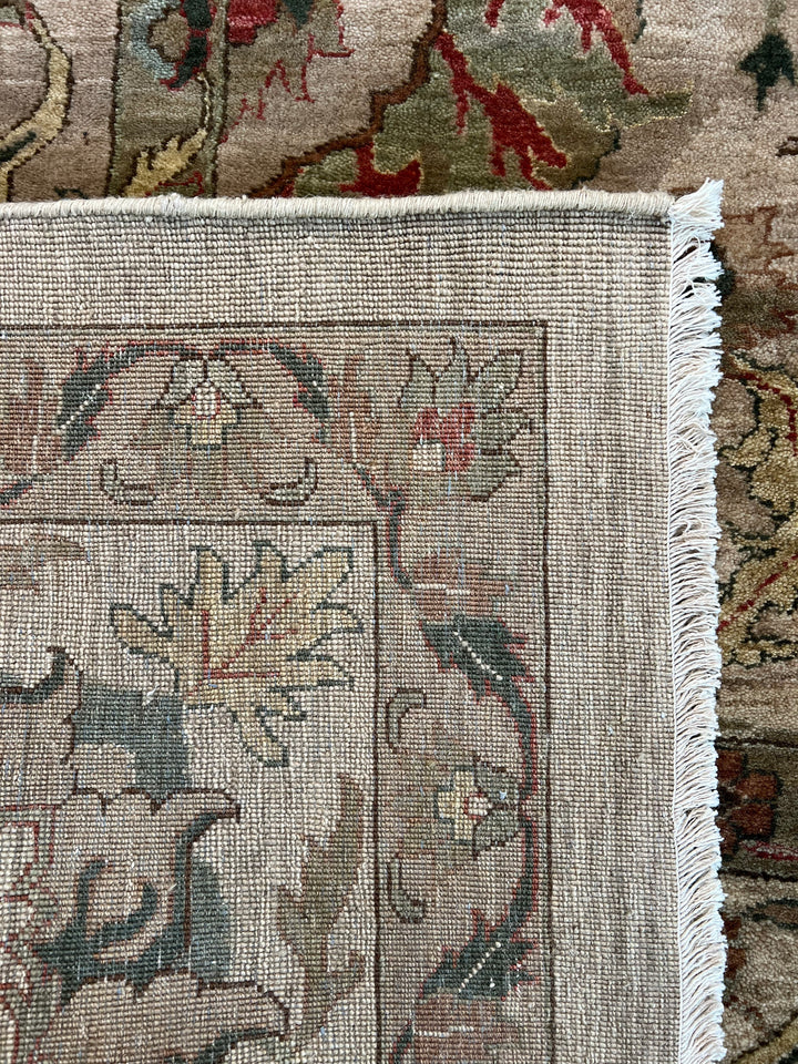 Ashbourne Garden – Silver Grey &amp; Taupe Floral Traditional Style Rug | 12’1” × 14’11”