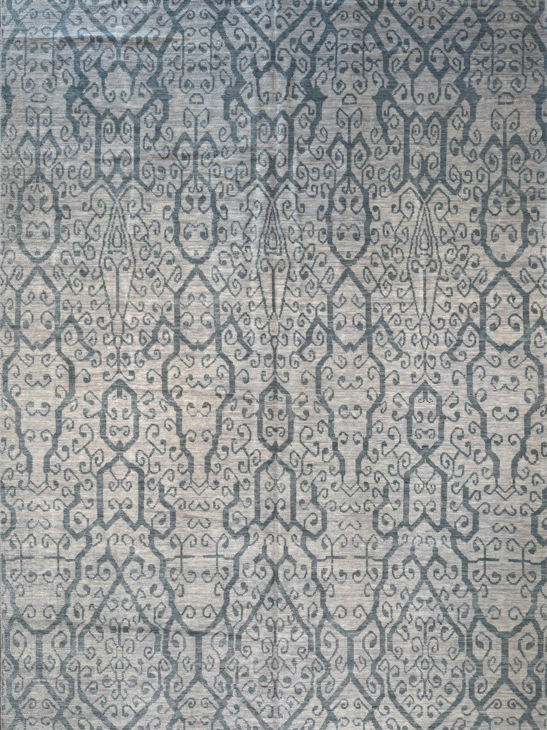 Frozen River – Ice Blue &amp; Silver Grey Geometric Modern Style Rug | 10’2” × 20’5”