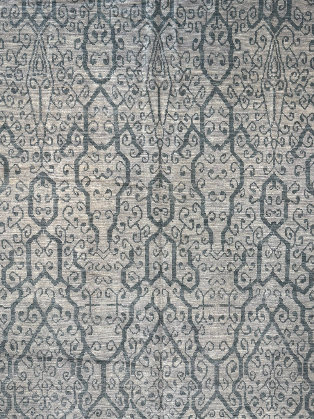 Frozen River – Ice Blue &amp; Silver Grey Geometric Modern Style Rug | 10’2” × 20’5”