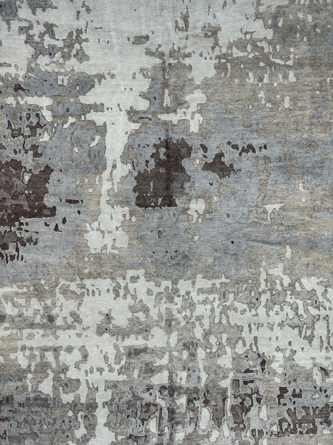 Ashen Mirage – Silver Grey, Taupe &amp; Charcoal Abstract Modern Style Rug | 12’0” × 17’10”