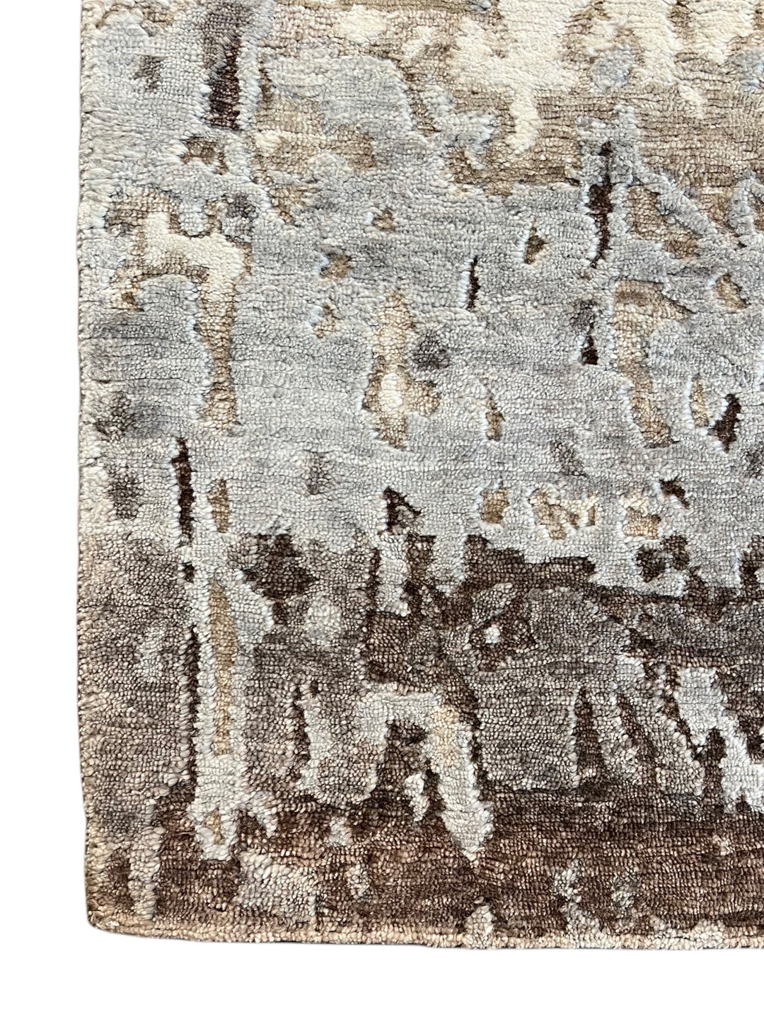 Ashen Mirage – Silver Grey, Taupe &amp; Charcoal Abstract Modern Style Rug | 12’0” × 17’10”