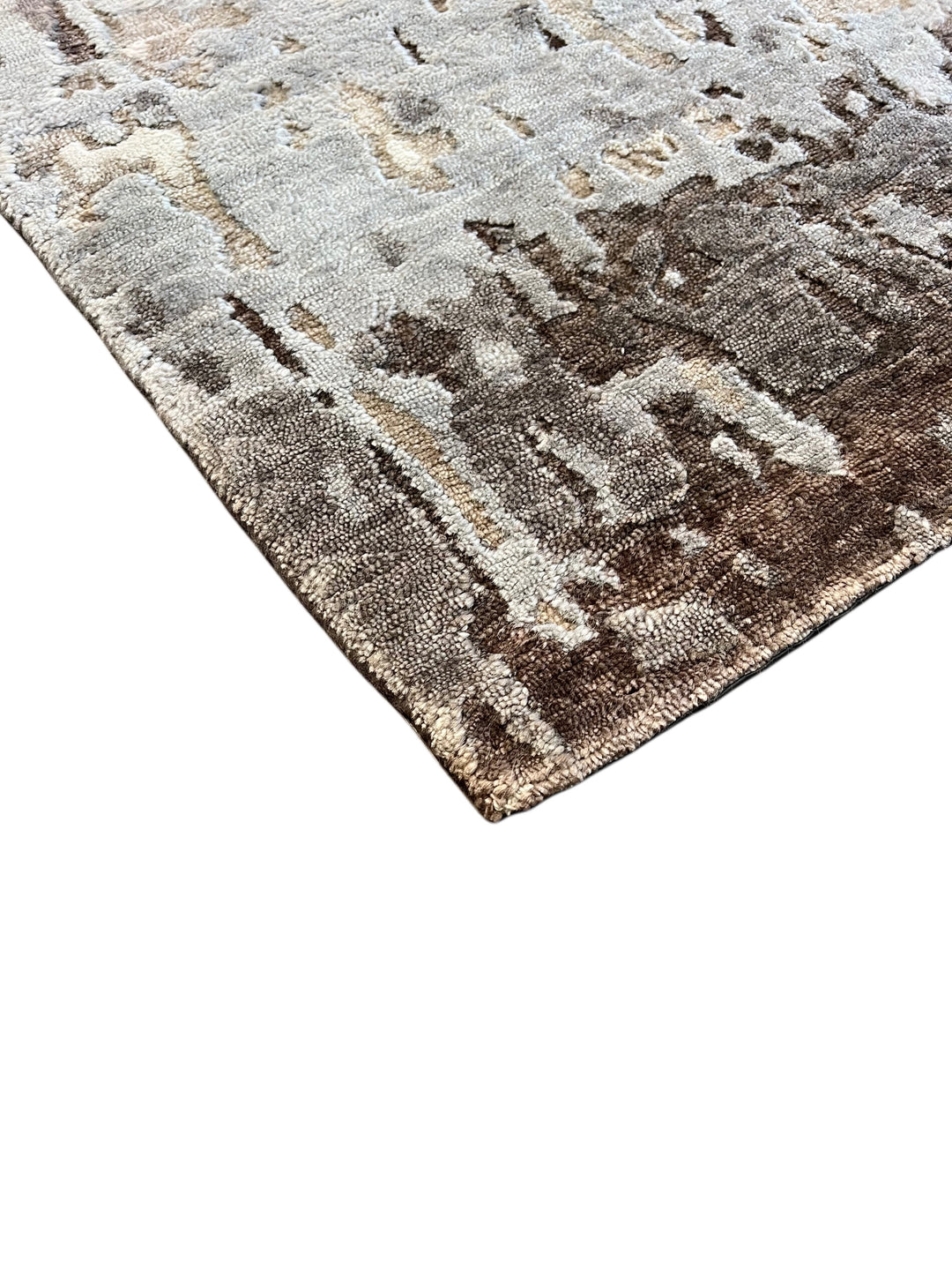Ashen Mirage – Silver Grey, Taupe &amp; Charcoal Abstract Modern Style Rug | 12’0” × 17’10”