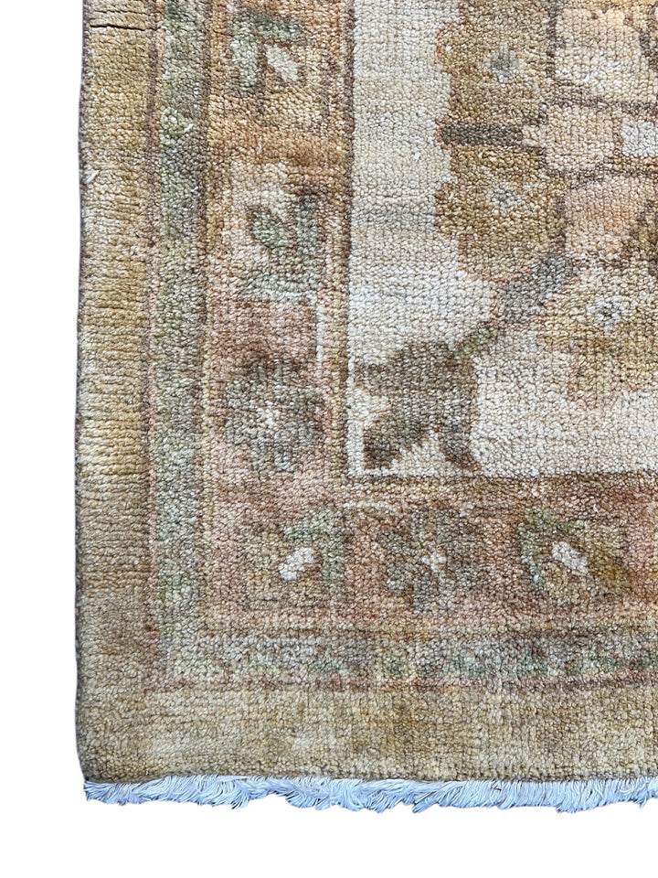 Saffron Vale – Golden Beige &amp; Soft Blue Oushak Rug | 11’11” × 14’5”