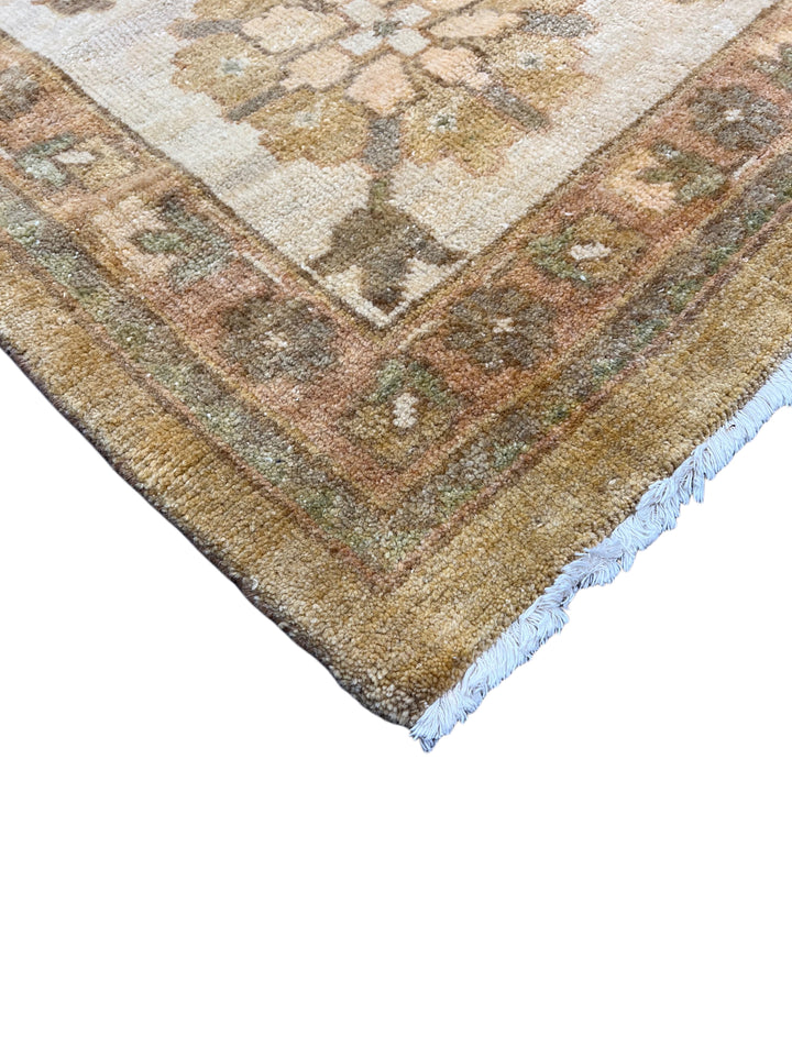 Saffron Vale – Golden Beige &amp; Soft Blue Oushak Rug | 11’11” × 14’5”
