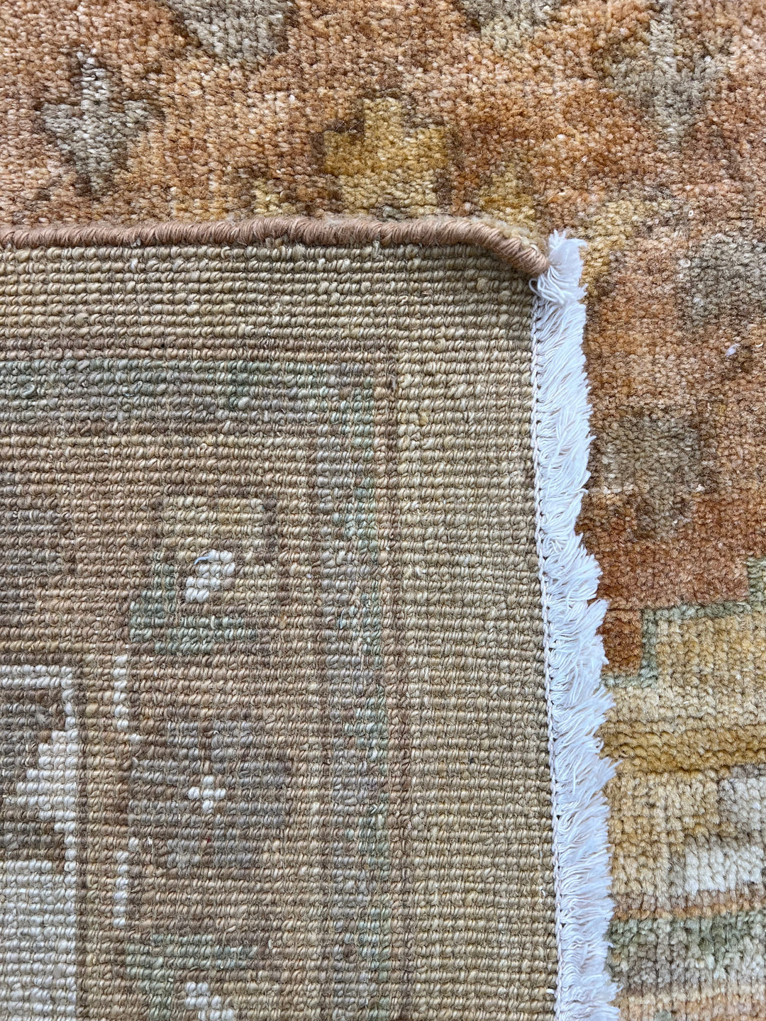 Saffron Vale – Golden Beige &amp; Soft Blue Oushak Rug | 11’11” × 14’5”