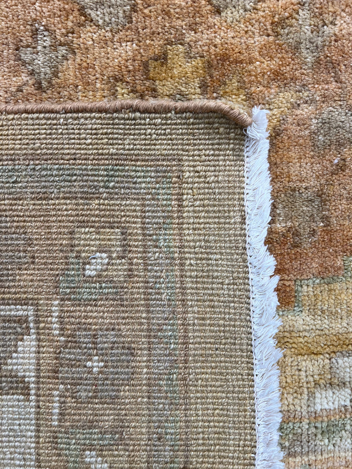 Saffron Vale – Golden Beige &amp; Soft Blue Oushak Rug | 11’11” × 14’5”