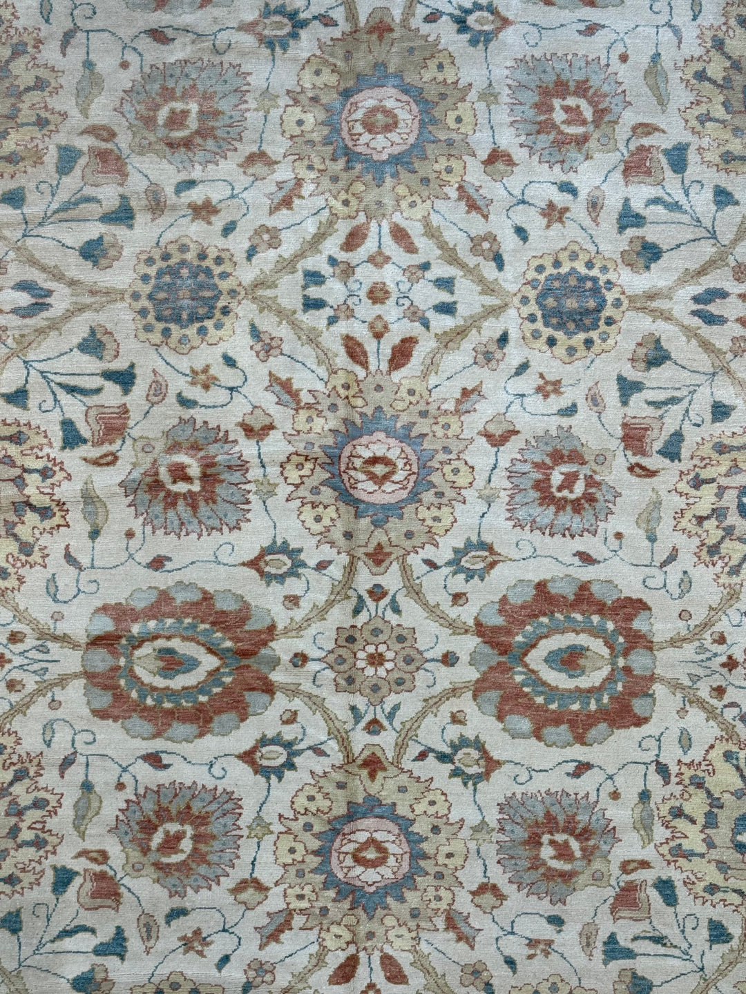 Celestial Bloom – Soft Blue &amp; Terracotta Floral Rug | 12’3” × 17’9”