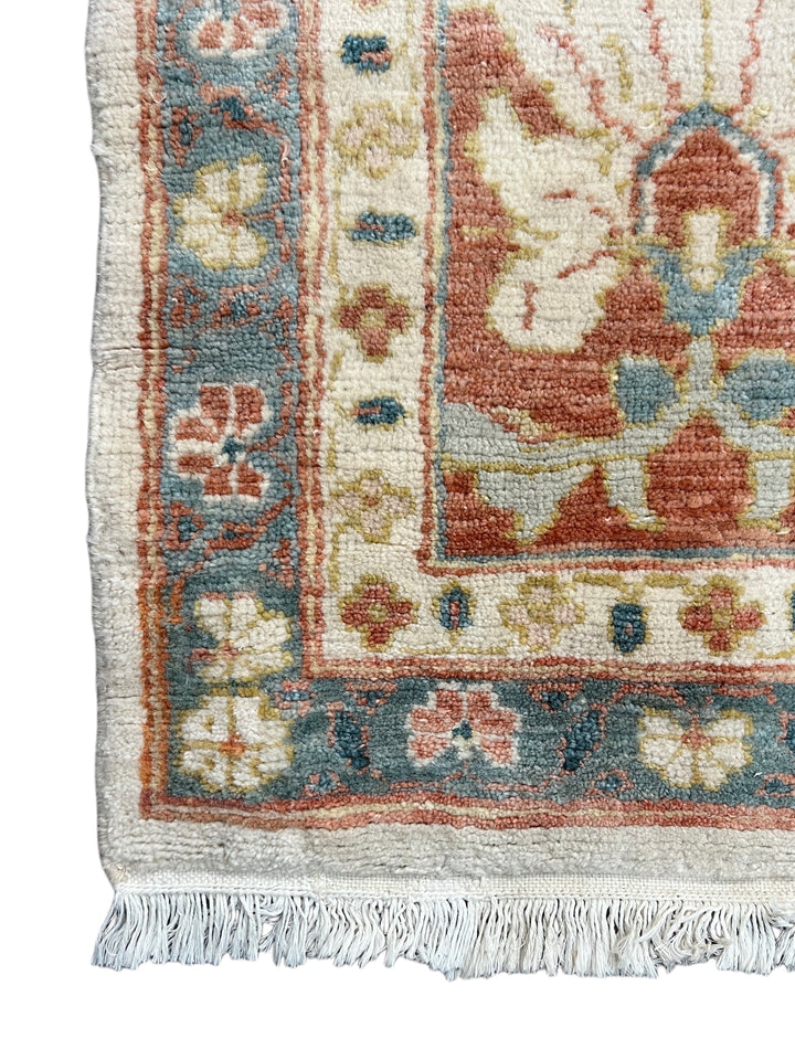 Celestial Bloom – Soft Blue &amp; Terracotta Floral Rug | 12’3” × 17’9”