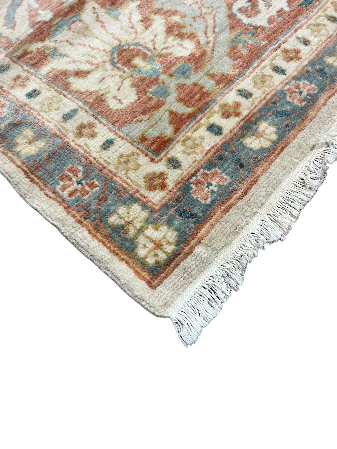 Celestial Bloom – Soft Blue &amp; Terracotta Floral Rug | 12’3” × 17’9”
