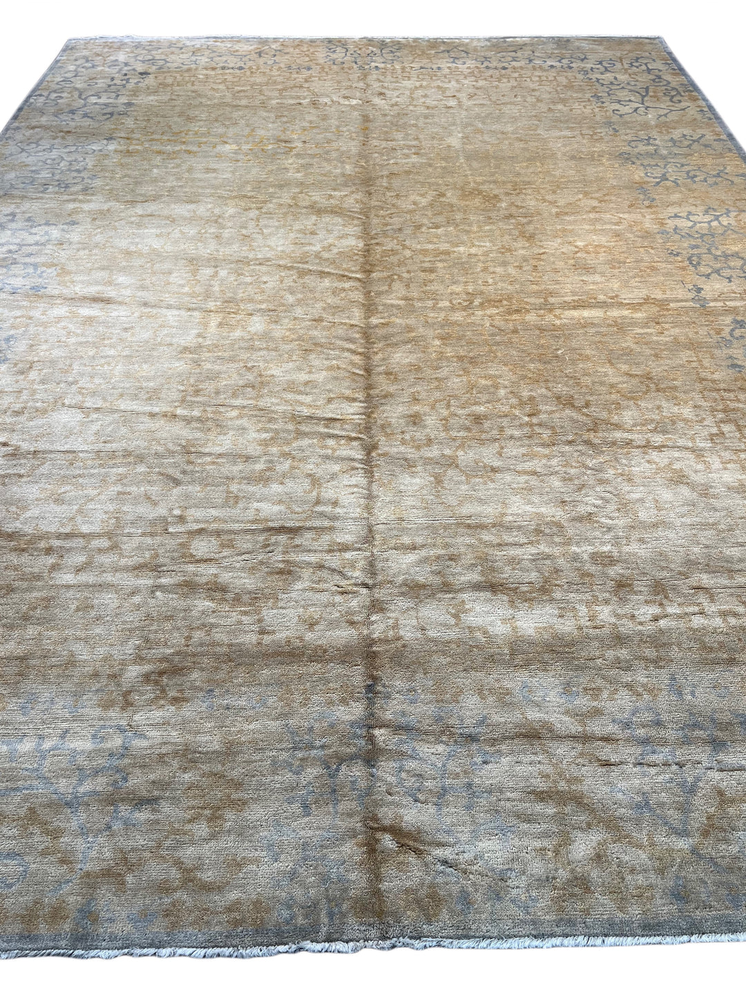 Kyoto Whisper – Soft Blue, Champagne &amp; Beige Ninja Motif Rug | 11’8” × 15’10”