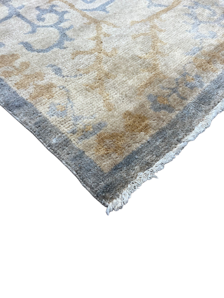Kyoto Whisper – Soft Blue, Champagne &amp; Beige Ninja Motif Rug | 11’8” × 15’10”