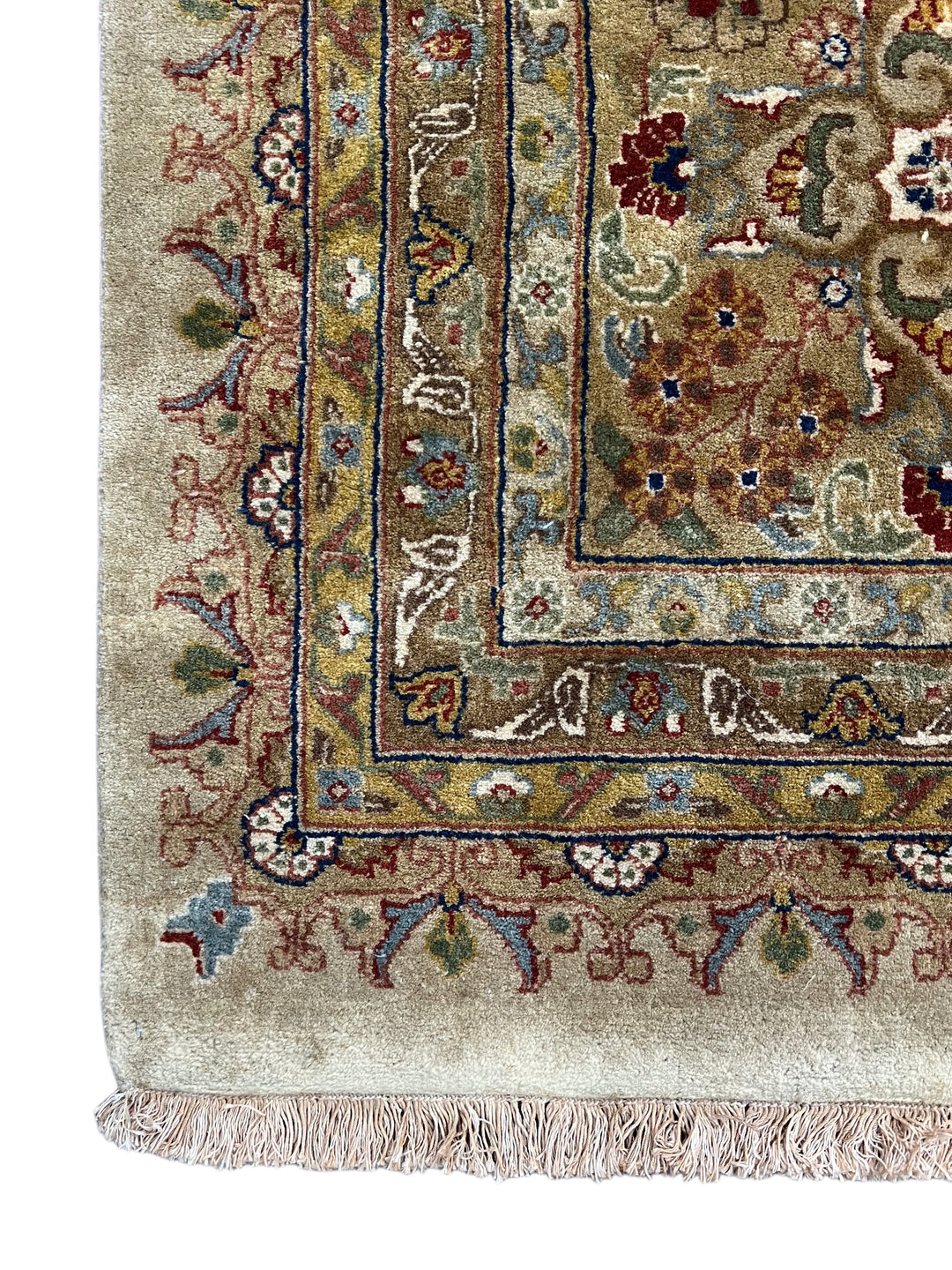 Bellmont Heritage – Beige, Olive &amp; Burgundy Tabriz Style Rug | 11’9” × 14’11”