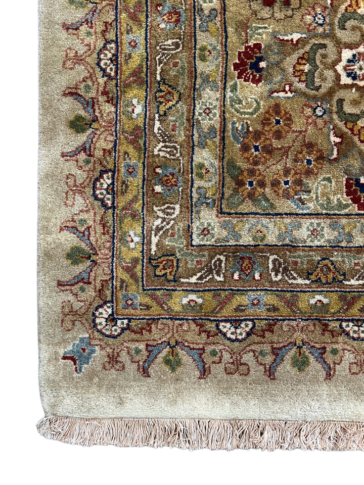 Bellmont Heritage – Beige, Olive &amp; Burgundy Tabriz Style Rug | 11’9” × 14’11”