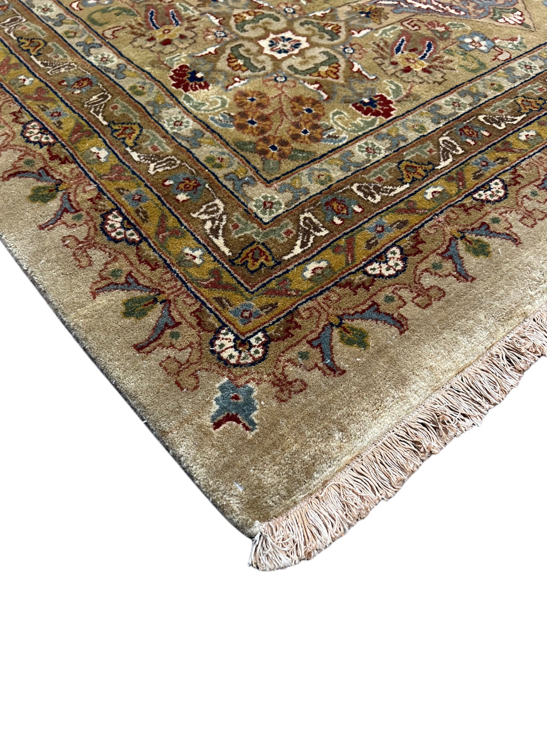 Bellmont Heritage – Beige, Olive &amp; Burgundy Tabriz Style Rug | 11’9” × 14’11”