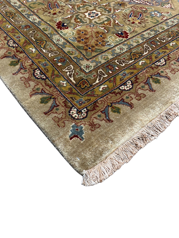 Bellmont Heritage – Beige, Olive &amp; Burgundy Tabriz Style Rug | 11’9” × 14’11”
