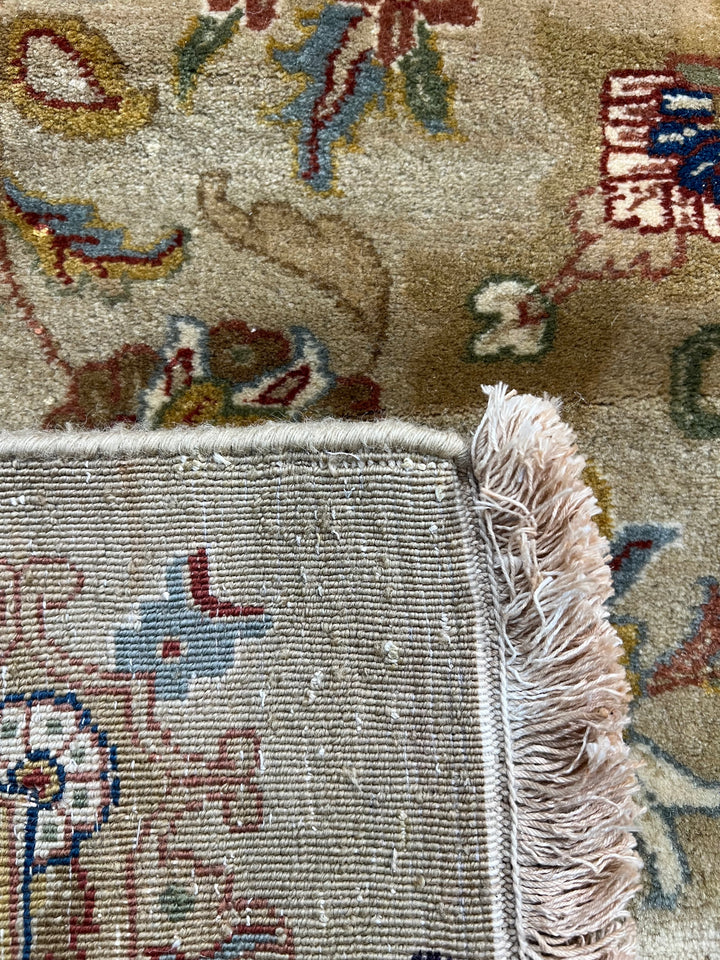 Bellmont Heritage – Beige, Olive &amp; Burgundy Tabriz Style Rug | 11’9” × 14’11”