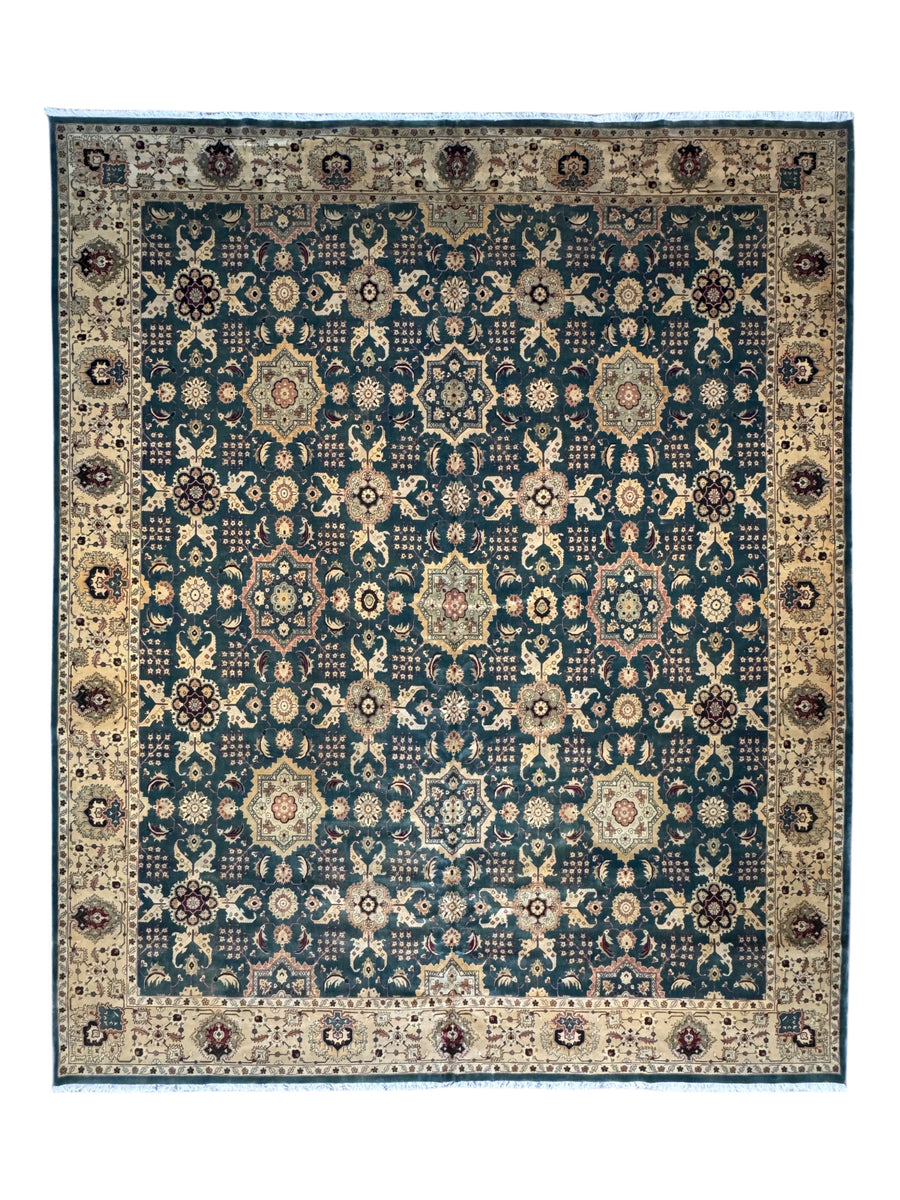 Ardencrest – Deep Teal & Ivory Traditional Floral Rug | 12’3” × 14’8”