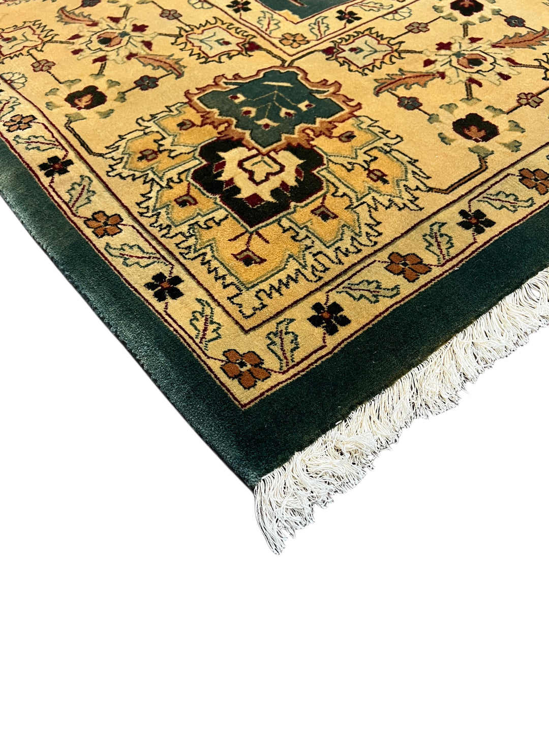Ardencrest – Deep Teal &amp; Ivory Traditional Floral Rug | 12’3” × 14’8”