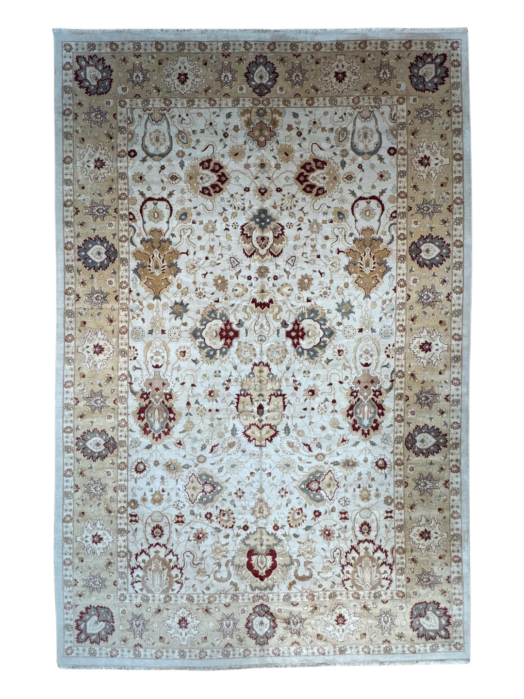 Ivory Solstice – Soft Ivory &amp; Beige Traditional Floral Rug | 12’0” × 18’4”