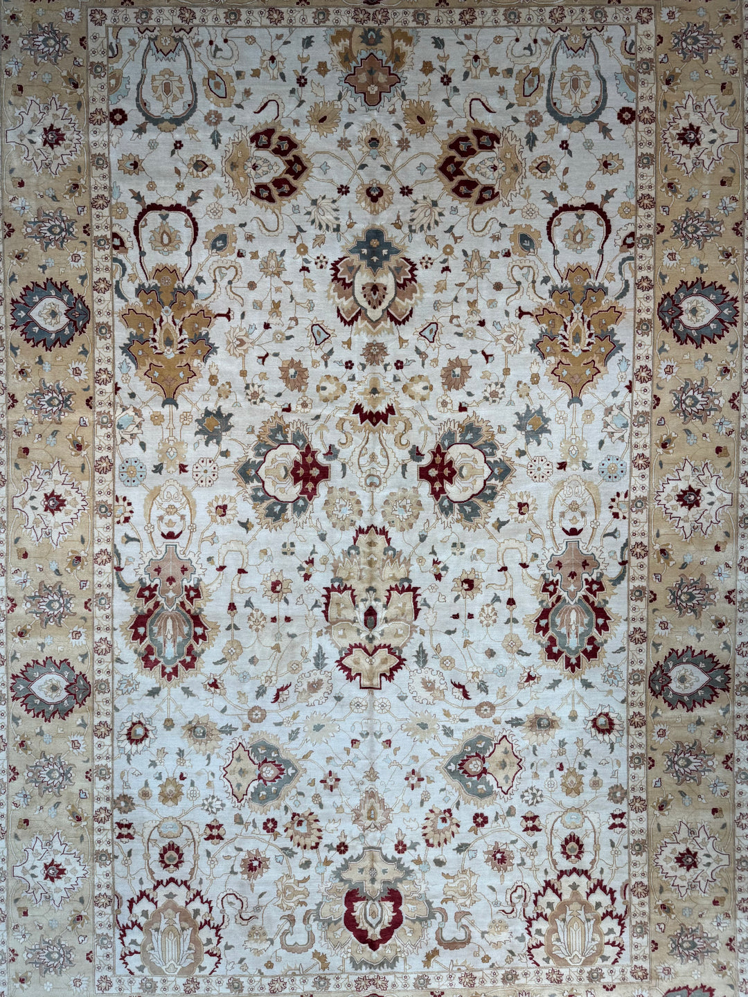 Ivory Solstice – Soft Ivory &amp; Beige Traditional Floral Rug | 12’0” × 18’4”