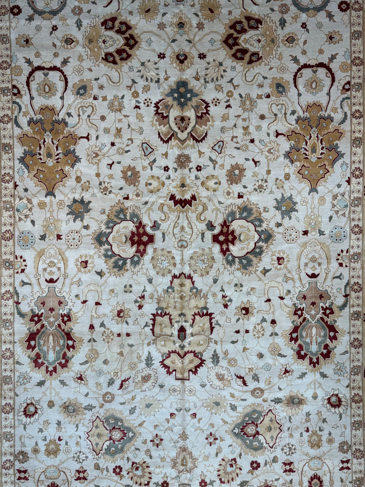 Ivory Solstice – Soft Ivory &amp; Beige Traditional Floral Rug | 12’0” × 18’4”