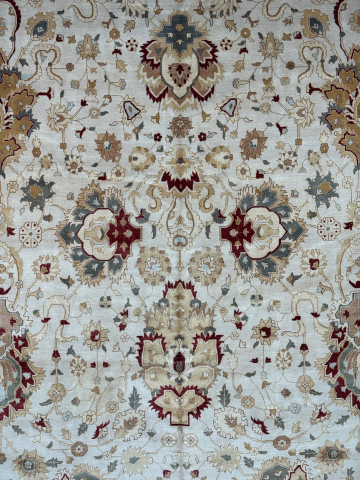 Ivory Solstice – Soft Ivory &amp; Beige Traditional Floral Rug | 12’0” × 18’4”