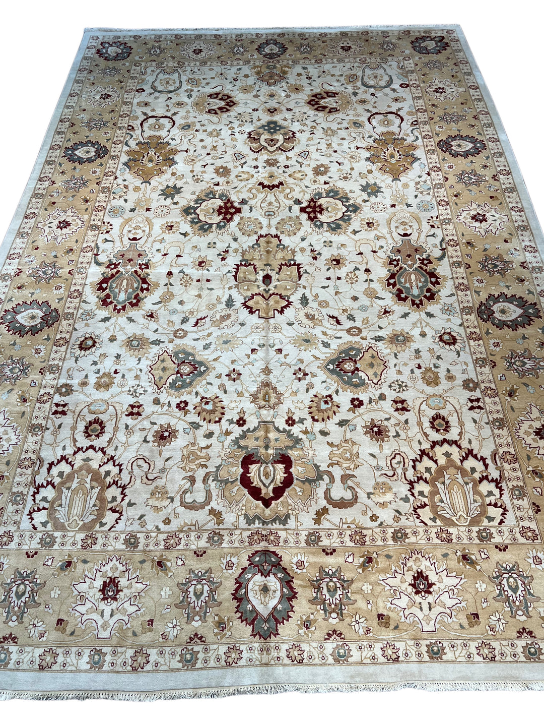 Ivory Solstice – Soft Ivory &amp; Beige Traditional Floral Rug | 12’0” × 18’4”