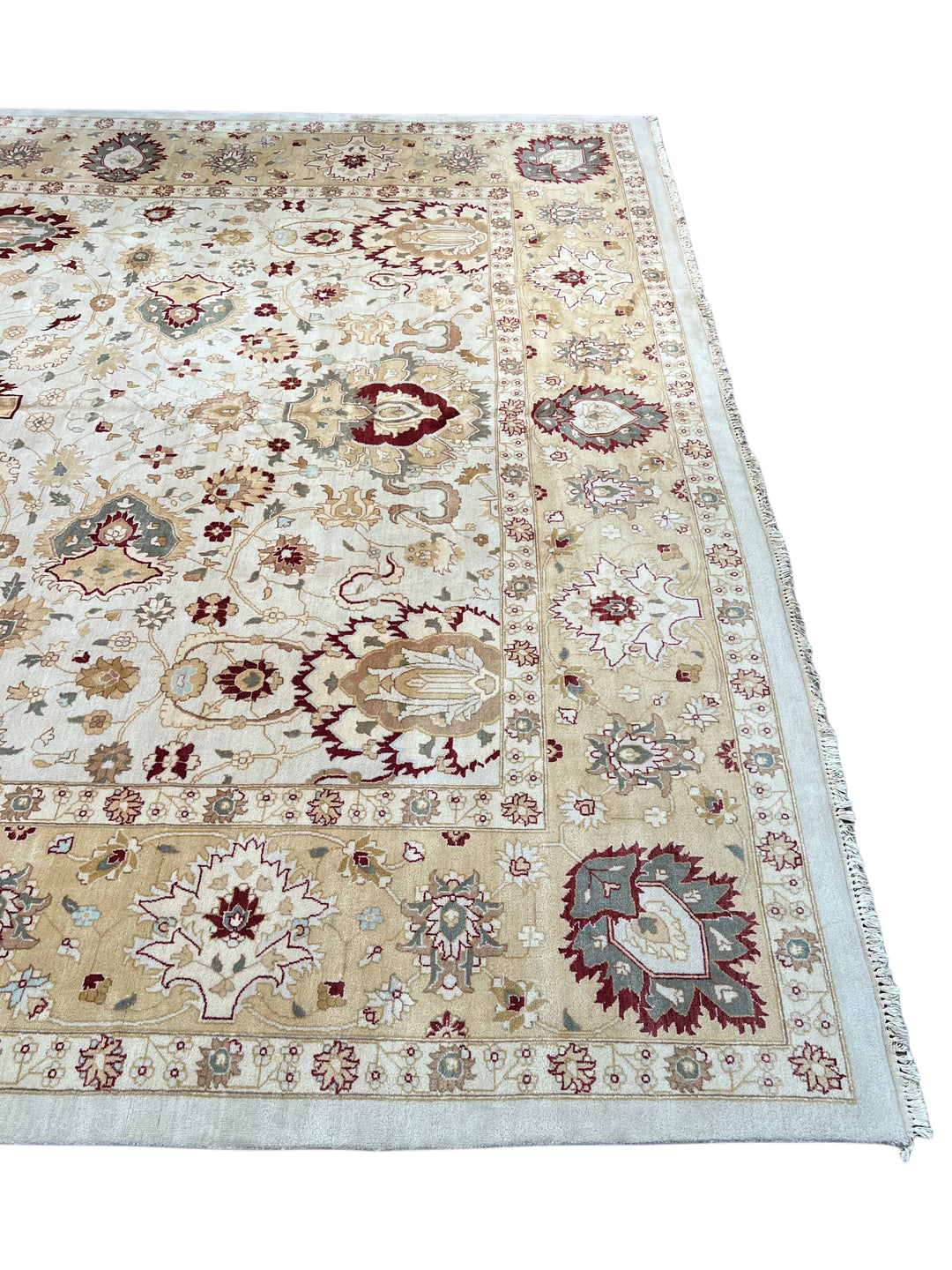 Ivory Solstice – Soft Ivory &amp; Beige Traditional Floral Rug | 12’0” × 18’4”