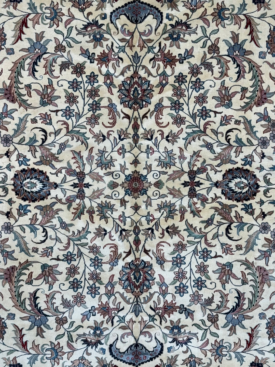 Midnight Versailles – Ivory &amp; Black Kashan Style Floral Rug | 12’0” × 18’0”
