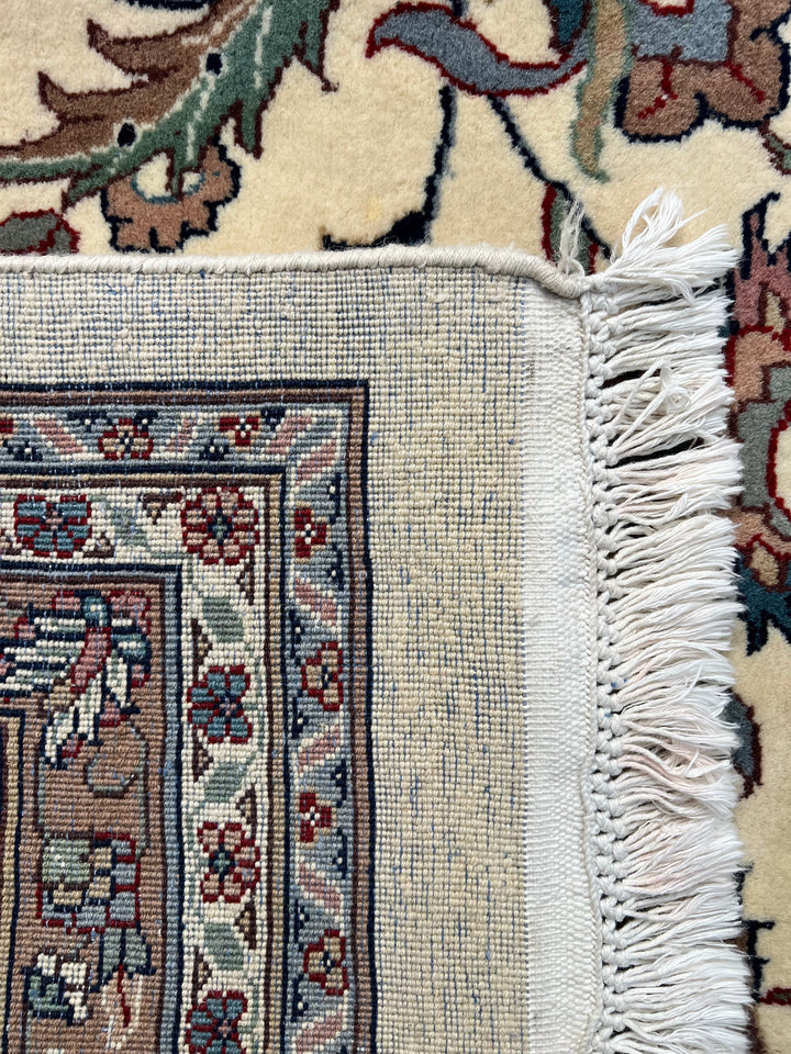 Midnight Versailles – Ivory &amp; Black Kashan Style Floral Rug | 12’0” × 18’0”