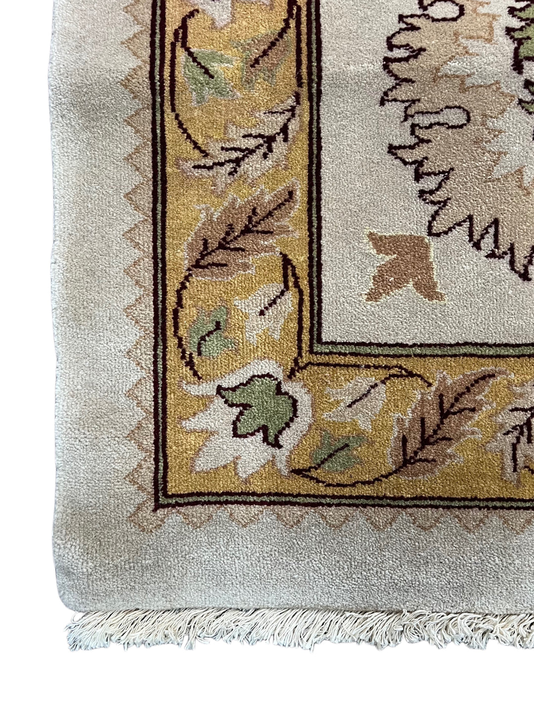 Sage Marigold – Ivory, Sage &amp; Gold Agra Style Floral Rug | 12’4” × 17’8”