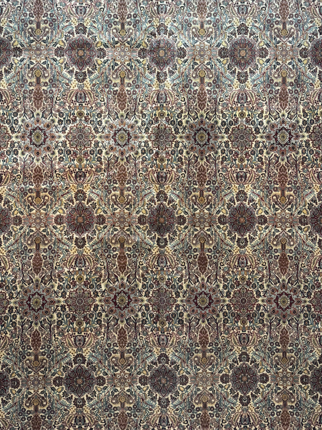 Imperial Mosaic – Ivory &amp; Deep Burgundy Tabriz Style Floral Rug | 11’8” × 15’3”
