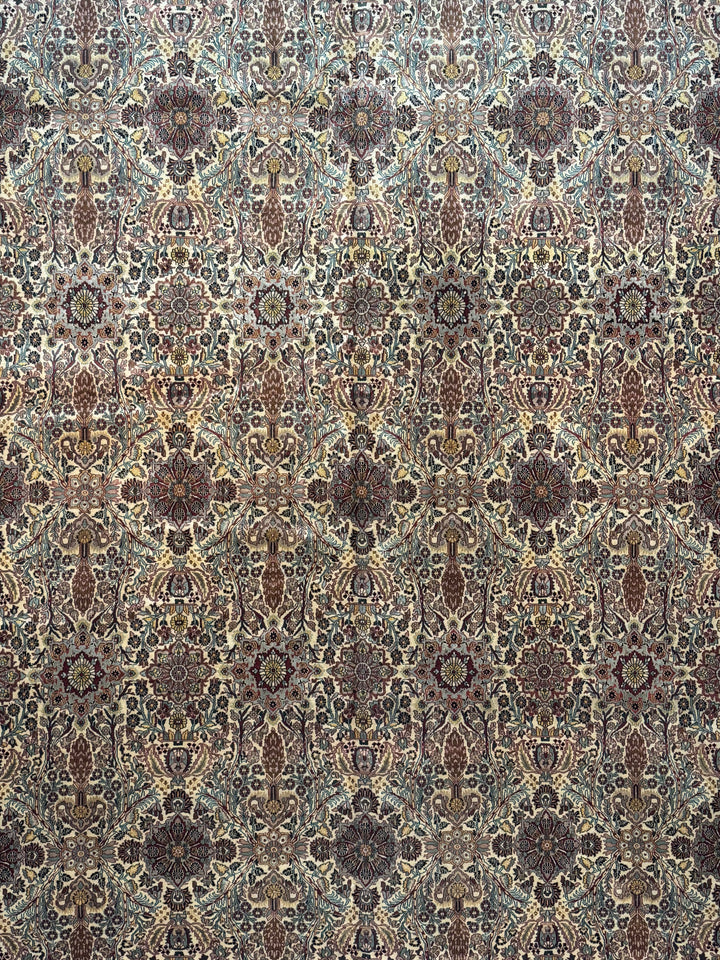 Imperial Mosaic – Ivory &amp; Deep Burgundy Tabriz Style Floral Rug | 11’8” × 15’3”