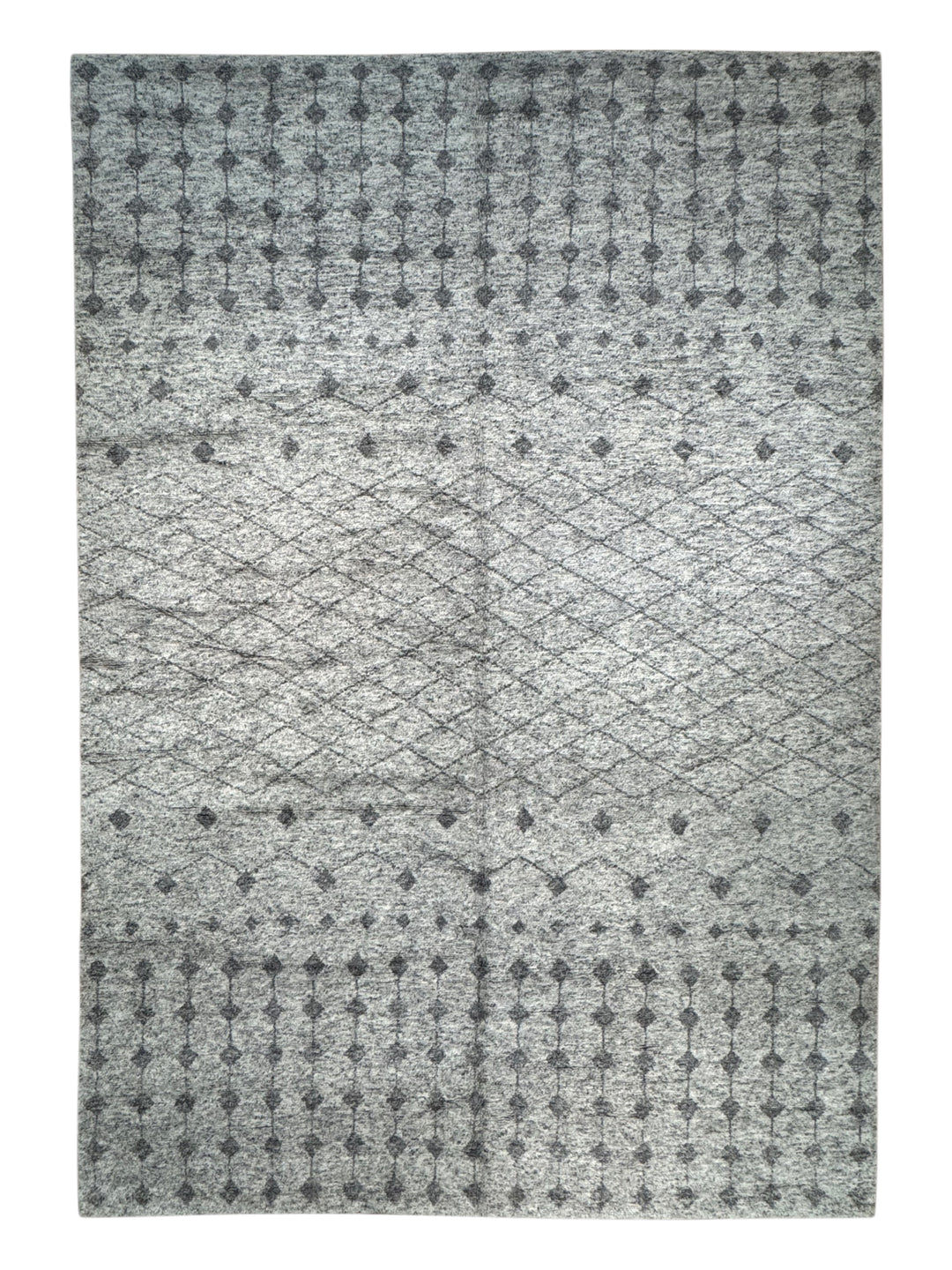 Ashen Atlas – Ivory &amp; Charcoal Grey Moroccan Style Area Rug | 12’2” × 17’8”
