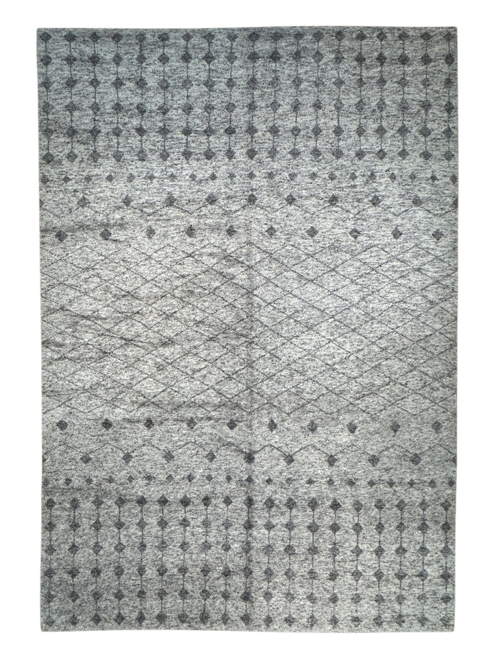 Ashen Atlas – Ivory &amp; Charcoal Grey Moroccan Style Area Rug | 12’2” × 17’8”