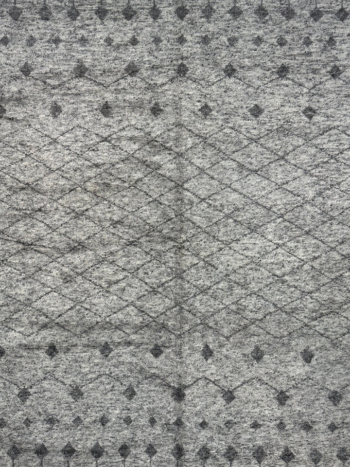 Ashen Atlas – Ivory &amp; Charcoal Grey Moroccan Style Area Rug | 12’2” × 17’8”