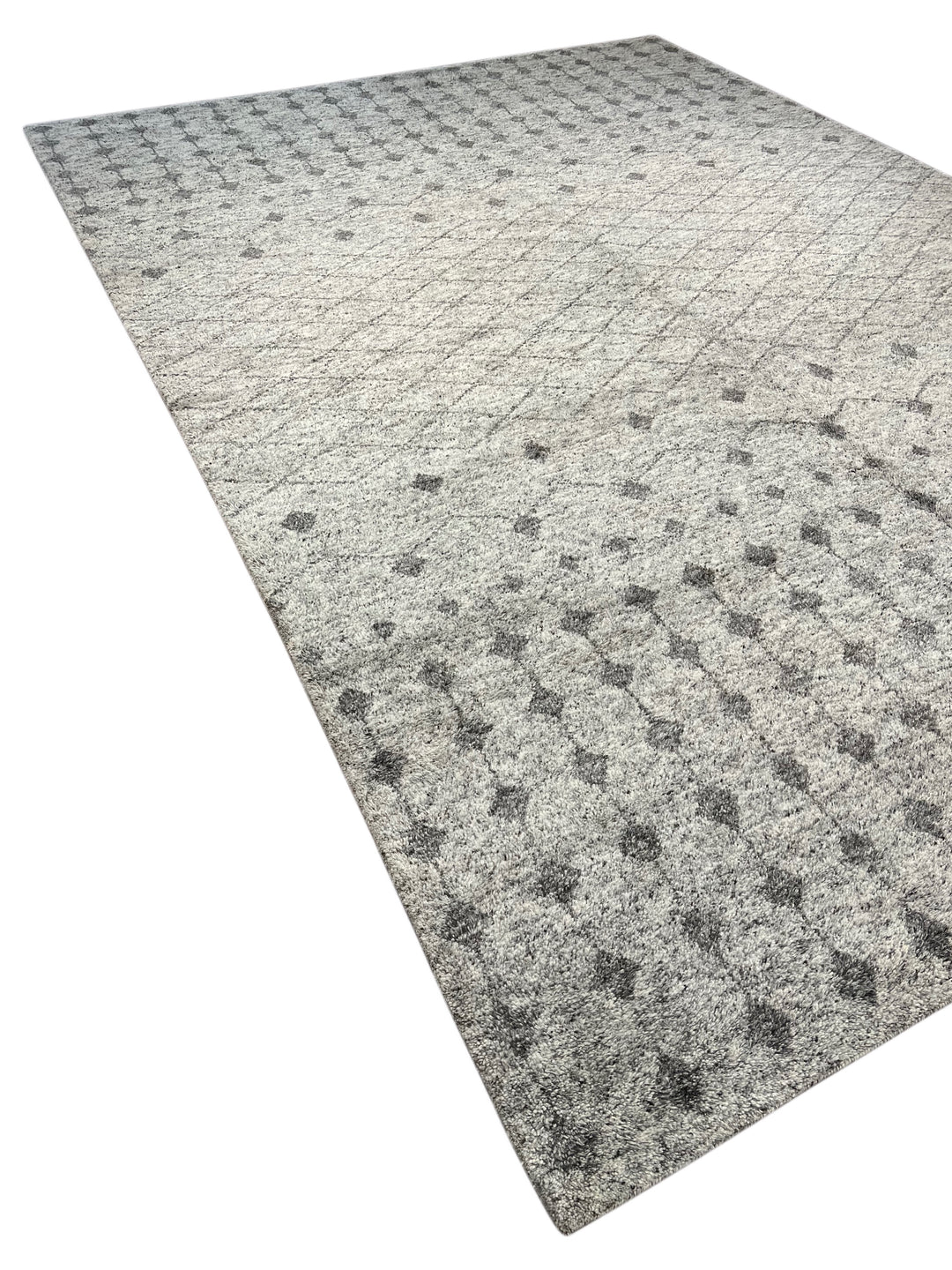 Ashen Atlas – Ivory &amp; Charcoal Grey Moroccan Style Area Rug | 12’2” × 17’8”