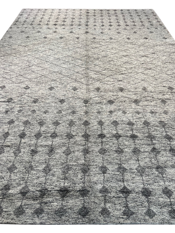 Ashen Atlas – Ivory &amp; Charcoal Grey Moroccan Style Area Rug | 12’2” × 17’8”