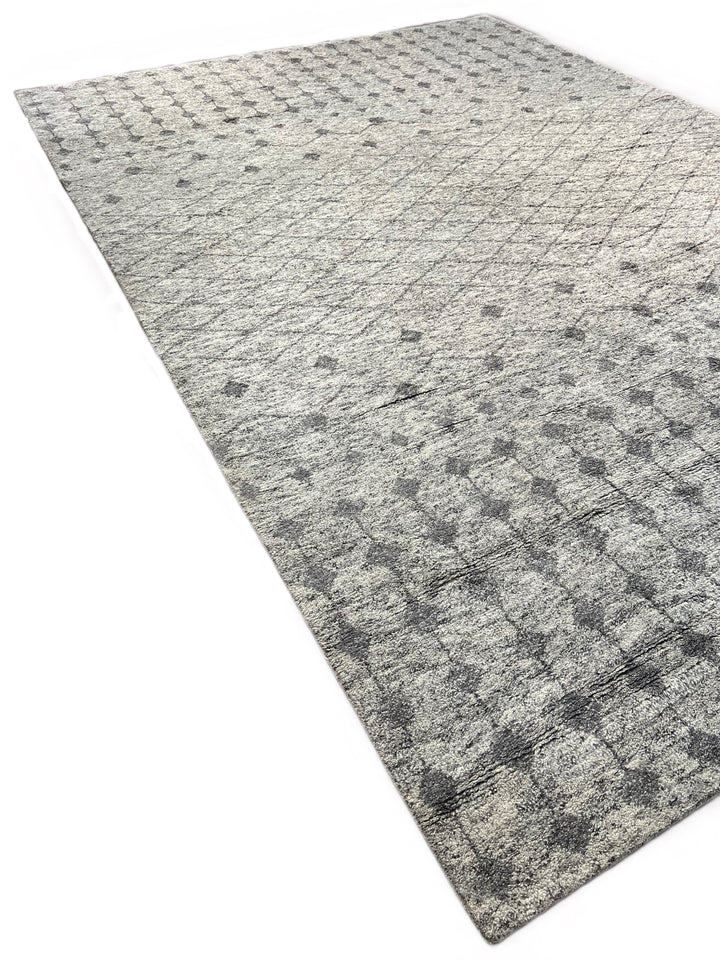 Ashen Atlas – Ivory &amp; Charcoal Grey Moroccan Style Area Rug | 12’2” × 17’8”