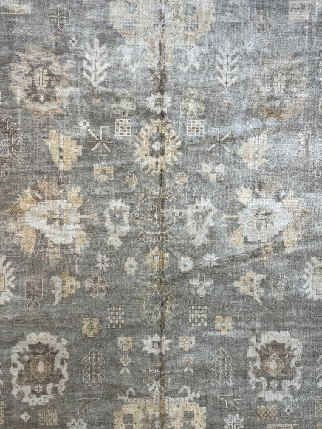 Moonlit Heirloom – Silver Grey &amp; Ivory Oushak Style Rug | 12’3” × 15’3”